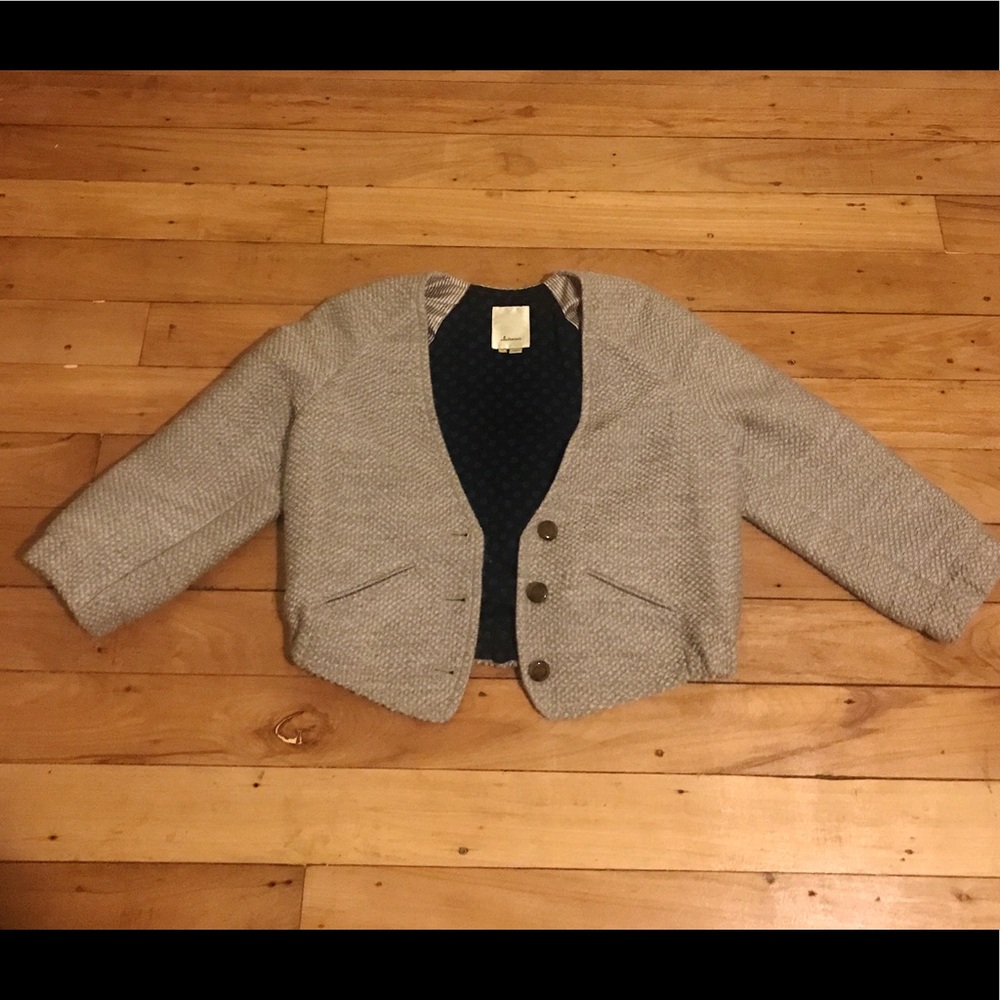 Anthropologie Elevenses Crop Jacket Sz S
